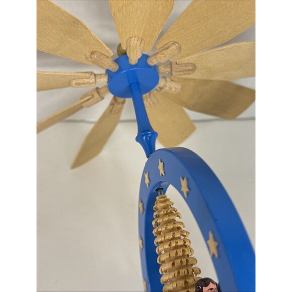 Vtg German Carousel Spinning Windmill Wood Richard Glasser Angel Band Erzgebirge - Picture 9 of 12